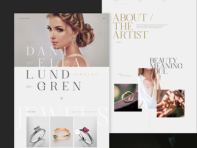 Daniella Lundgren Jewelry concept design typography ui ux webdesign website