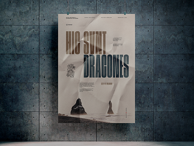 Hic Svnt Dracones poster design graphicdesign graphics poster print typography