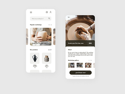 App design for a pottery studio app app design appdesign application ui ux uxui uxui design uxuidesign web webdesign