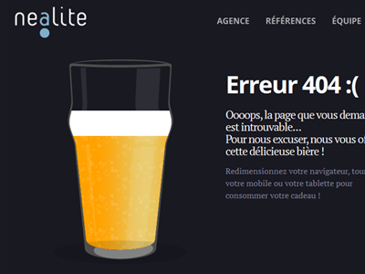 Nealite : 404 responsive beer responsive