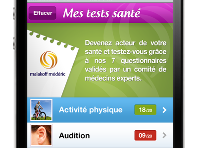 Malakoff Médéric / iPhone Mes Tests Santé