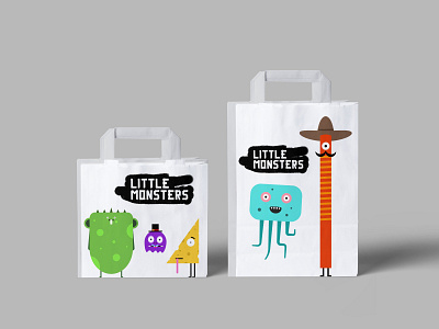 Little monsters paper bags - 13/9/2021 affinity designer illustration