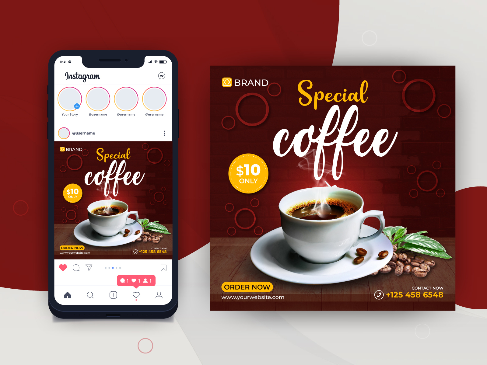 Coffee social media instagram post banner template by vanish01 on Dribbble