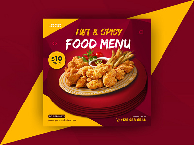 Food Social Media Post Templates I Food Social Media Banner Ads