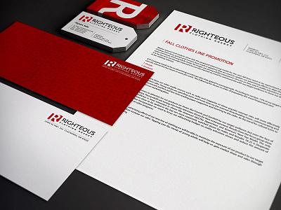 Righteous Clothing Agency: Stationary branding business card jonathan brim letterhead righteous clothing logo stationary