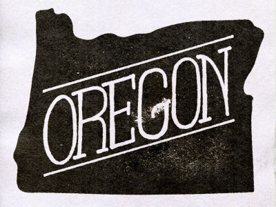 Oregon design illustration oregon type