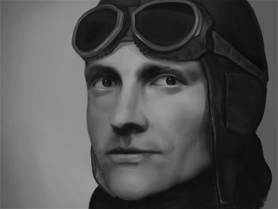 Von Richthofen digital painting illustration manfred von richthofen painting pilot red baron richthofen ww1