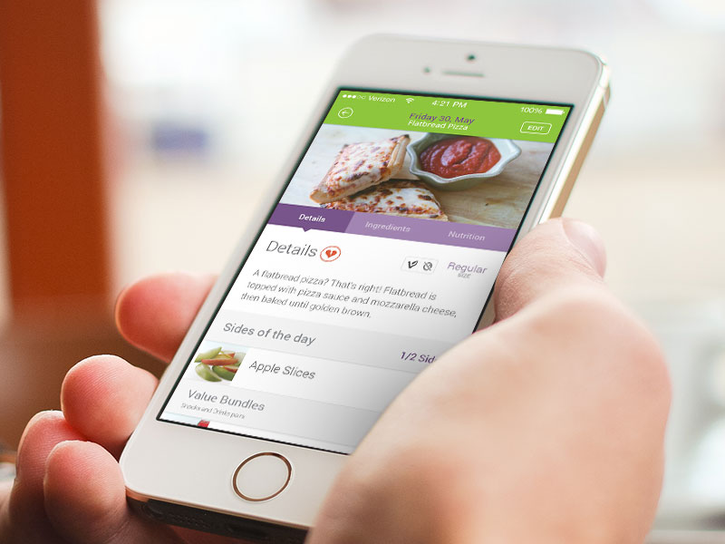 Mobile meal details by David Kruger on Dribbble