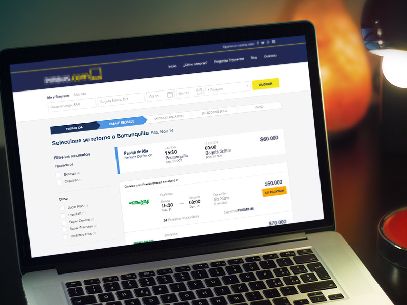 Bus Ticket Search Result