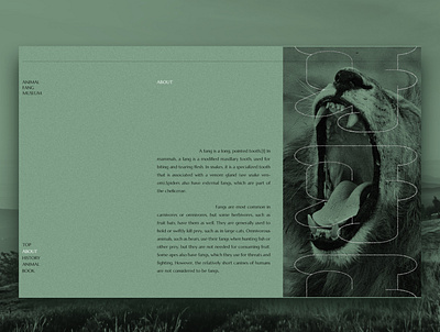 ANIMAL FANG MUSEUM | concept art black design fang interface japan japanese kanji lion museum noise typography