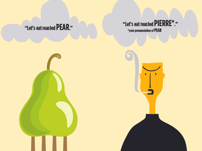 Pear vs. Pierre humor illustration pear pierre