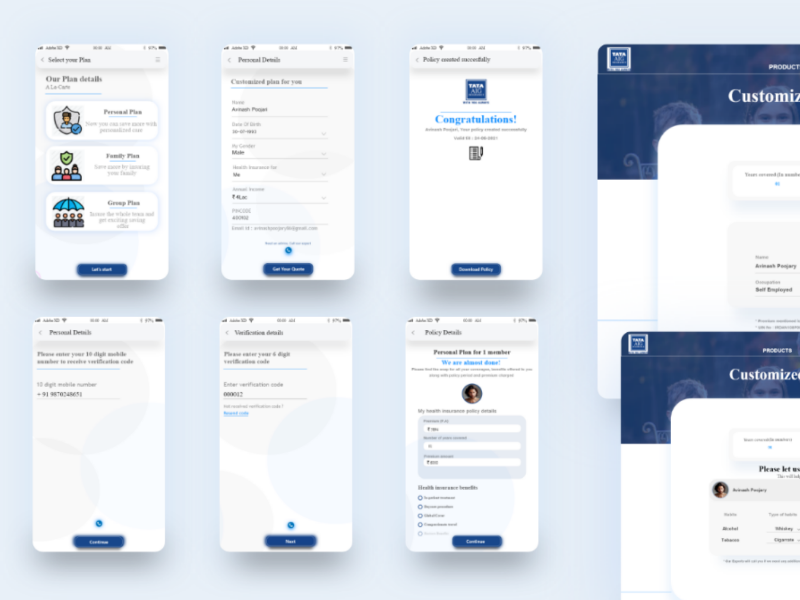 Some mobile cards by Avinash on Dribbble