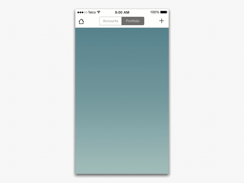 Financial Portfolio screen transition