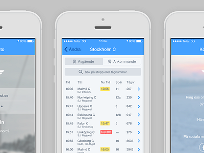Swedish State Railways — Concept app concept ios schedule sj