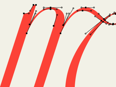 Type Mechanics anchors beziers curves custom lettering points process script type