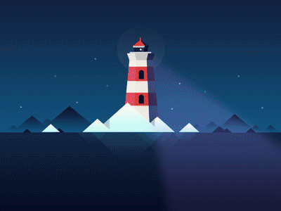 A Lighthouse was flashing afar animation