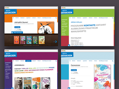 Arena publishing house GmbH website — Details childrens book colorful generative microinteraction random ui design uxdesign web design