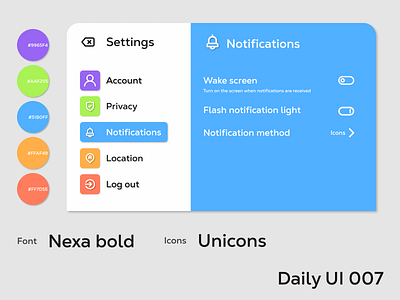 Daily UI 007 - Settings