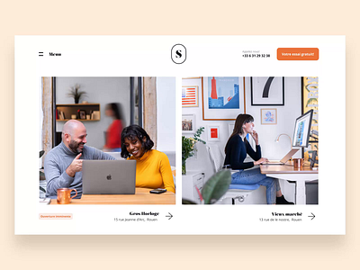 Coworking Home Page agency animation branding design home identity landing motion design ui ux website