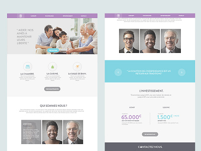 Retired Project agency flat header me old picture profil purple retired team ui ux website