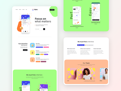 Landing page for Kara.ai agency colors design emoji home landing me ui ux website