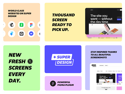Super Design - Features color design fresh grid home inspiration landing screens soon subscribe tools ui ux waitlist