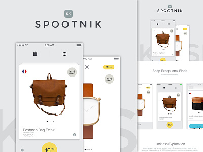 Spootnik App On Behance app behance goods interaction landing mobile shop ui ux yellow