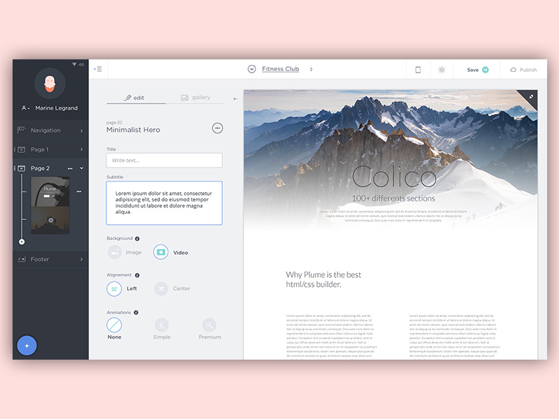 Dashboard Builder agency sidebar ux ui section template builder dashboard