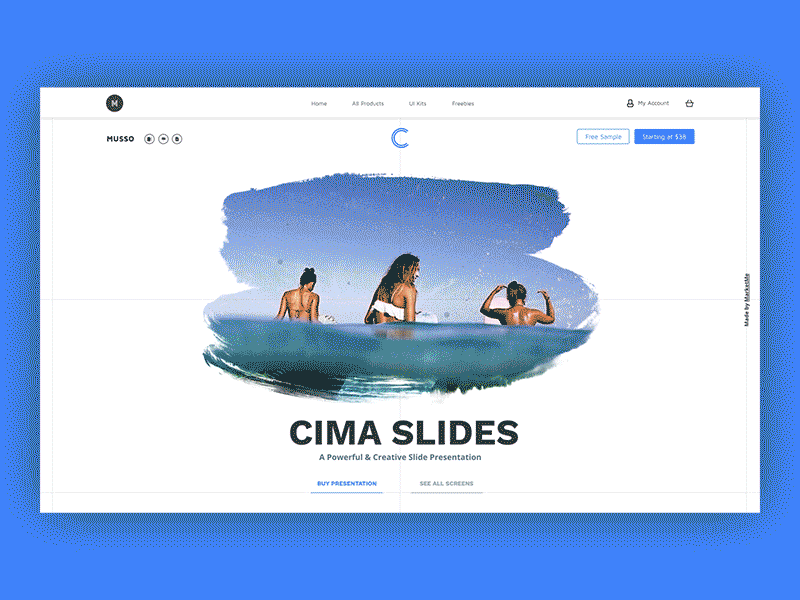 Cima is Live agency google keynote market me powerpoint presentation product slides ui ux