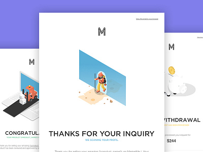 Email Templates agency features icons illustration isometrics market me new product shop ui ux