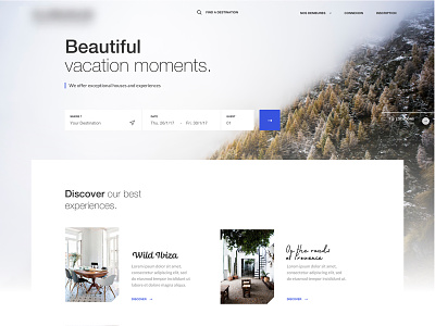 Trip Experience Concept agency beautiful experiences holidays home landing me moment mountain ui ux vacation