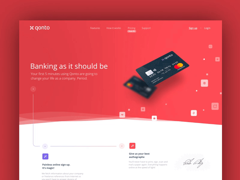 How it works agency animation card color cover gradient landing me page ui ux work
