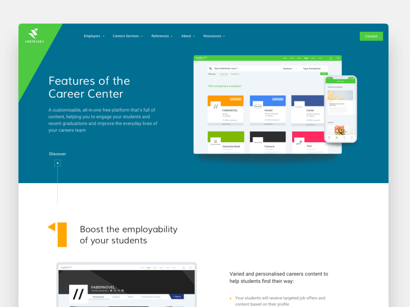 Jobteaser Features by Barthelemy Chalvet for Bruno on Dribbble