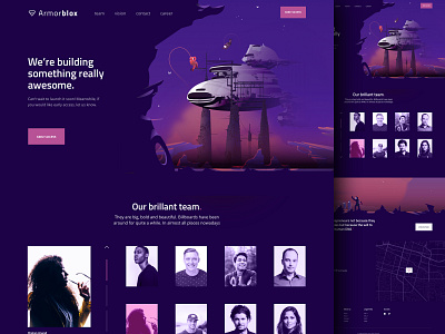 Armorblox agency gradient home illustration landing me space ui ux website