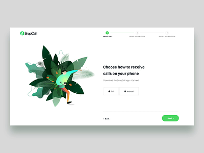 SnapCall Sign up Flow animation design flow form home illustration me signup ui ux