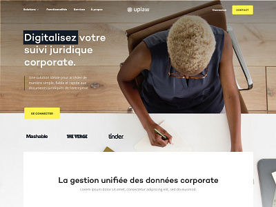 Uplaw - Early Exploration agency bold branding corporate cover header home landing me ui ux yellow