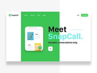 SnapCall Home Page agency animation branding branding design home landing motion product ui ux