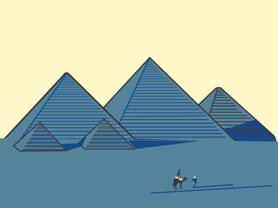 Desert digital illustration pyramids sahara travel vector