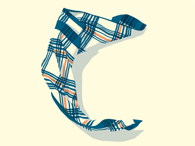 C illustrative letter letter retro towel vector