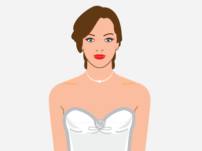 Bride digital illustration face vector woman