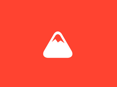 Mountain icon minimal mountain red symbol