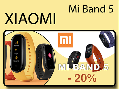 banner "Sale for Xiaomi Mi band" band banner design figma illustrator photoshop uiux web xiaomi