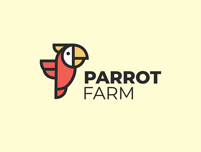 Parrot Farm Logo branding logo parrot logo vector