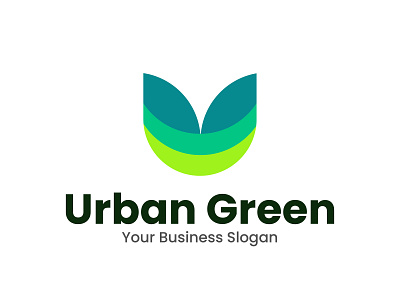 Urban Green Logo branding design illustration logo u letter logo u logo urban logo vector