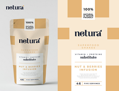 Netura Superfood Shake Package Design Project branding design illustration logo package packaging packaging design ui vector