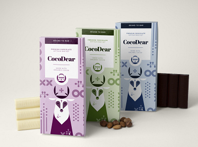 CocoDear Premium Chocolate Packaging Design branding design illustration instagram post logo package packaging vector