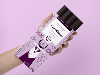 CocoDear Chocolate Soft Purple Packaging Design branding design illustration logo package packaging vector