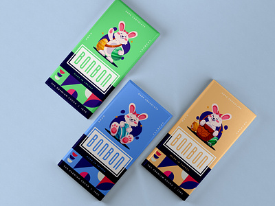 BonBon Bunny Chocolate Packaging Design branding chocolate package design illustration instagram post logo package packaging vector