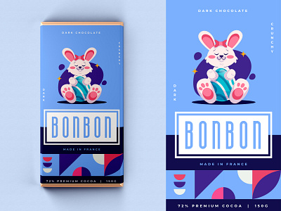 BonBon Chocolate Soft Blue Packaging Design branding design graphic design illustration logo packaging packaging design vector