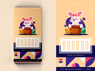 BonBon Chocolate Soft Yellow Packaging Design